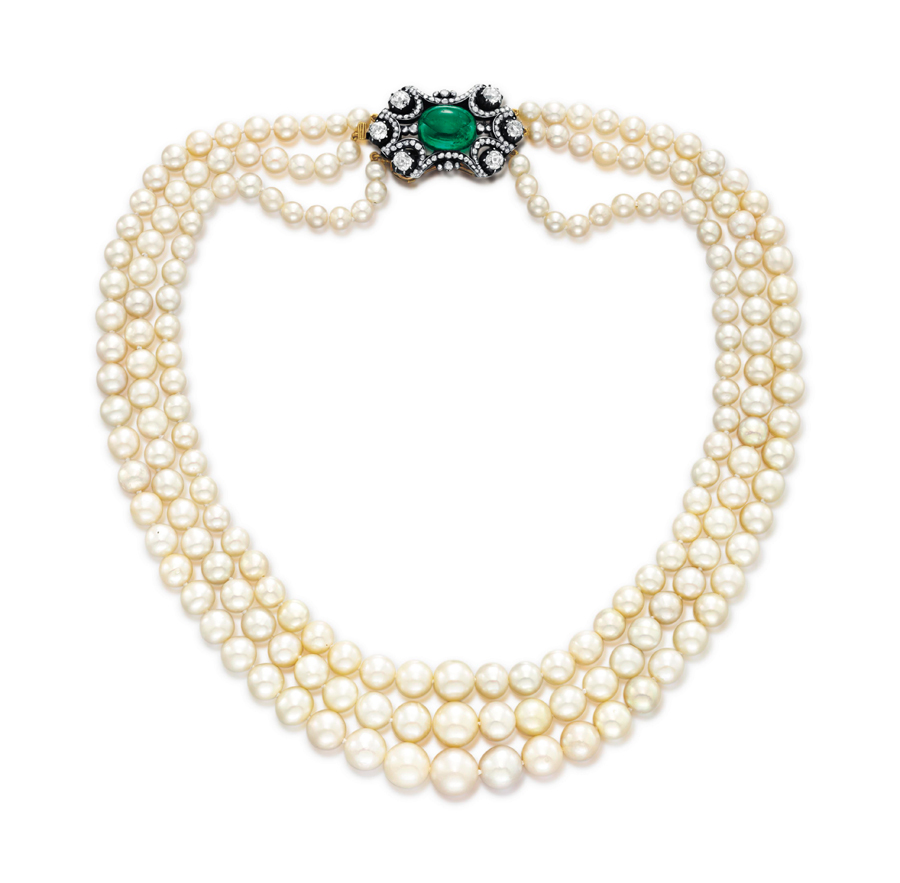 Unique Triple-Strand Natural Pearl Necklace — $1.4 Million