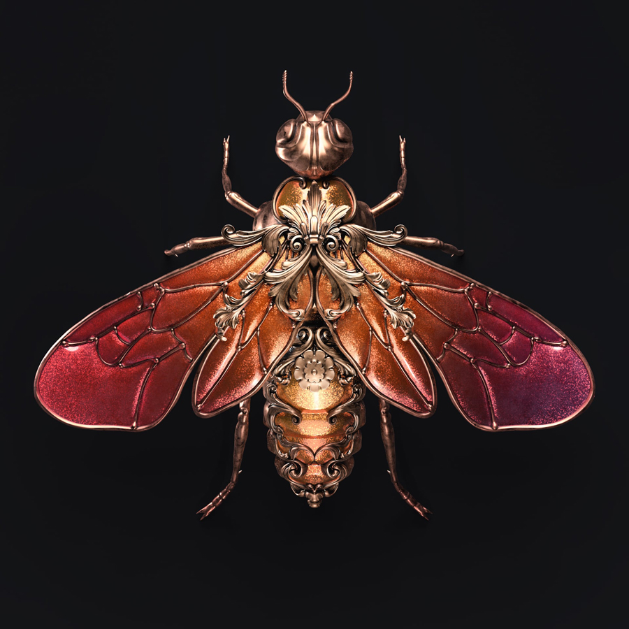 Jewel Insects in Sasha Vinogradova's Digital Illustrations