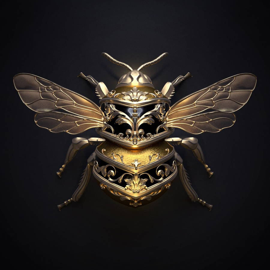 Jewel Insects in Sasha Vinogradova's Digital Illustrations