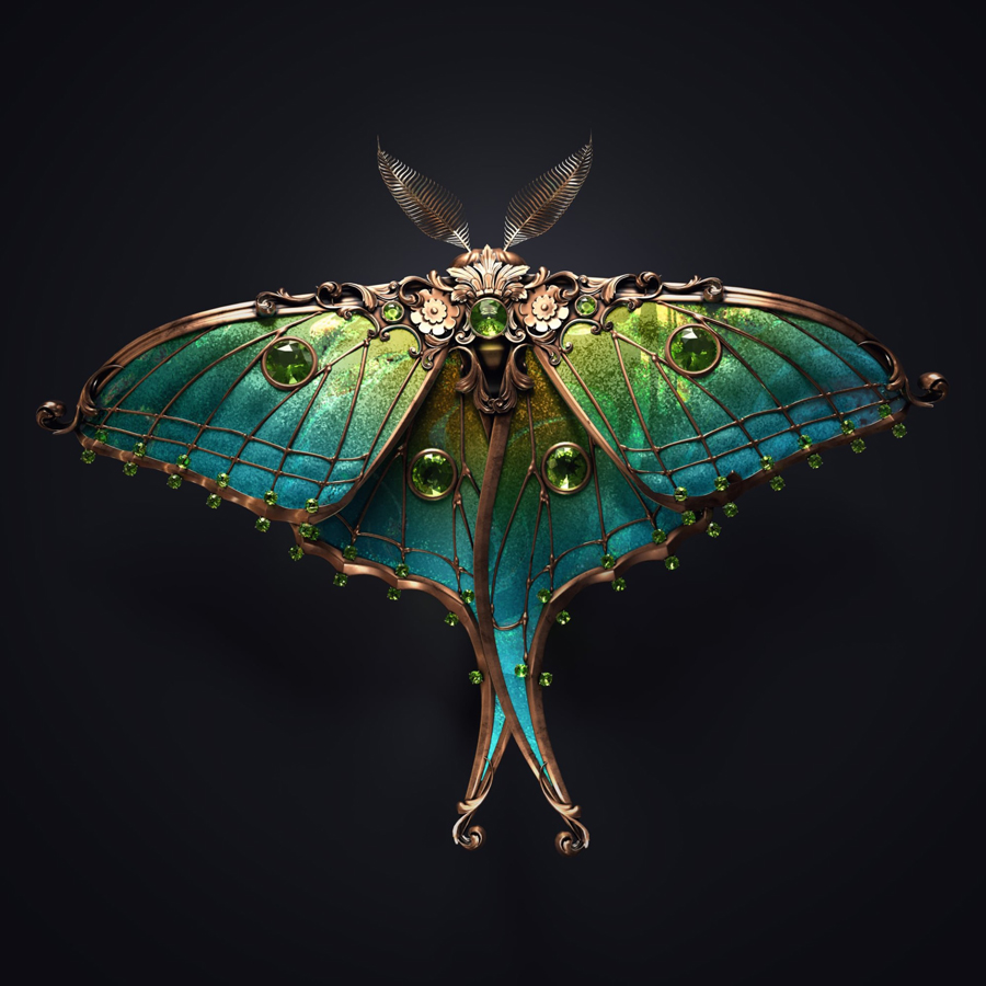 Jewel Insects in Sasha Vinogradova's Digital Illustrations