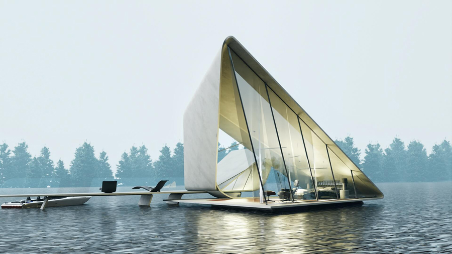 Modern Lake House by Envisarch