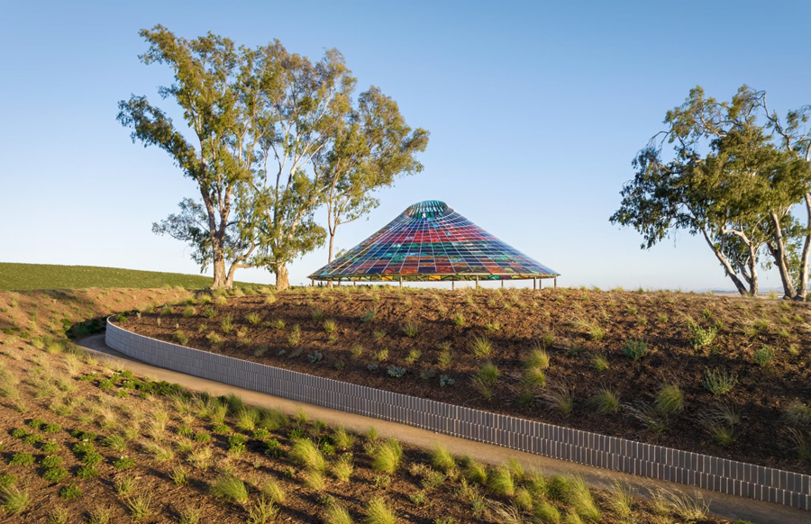 Colorful Conical Glass Pavilion for Californian Winery