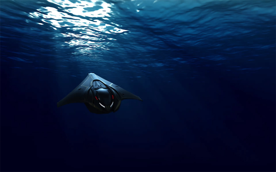 Manta Ray Inspired Armored Submarine Kronos