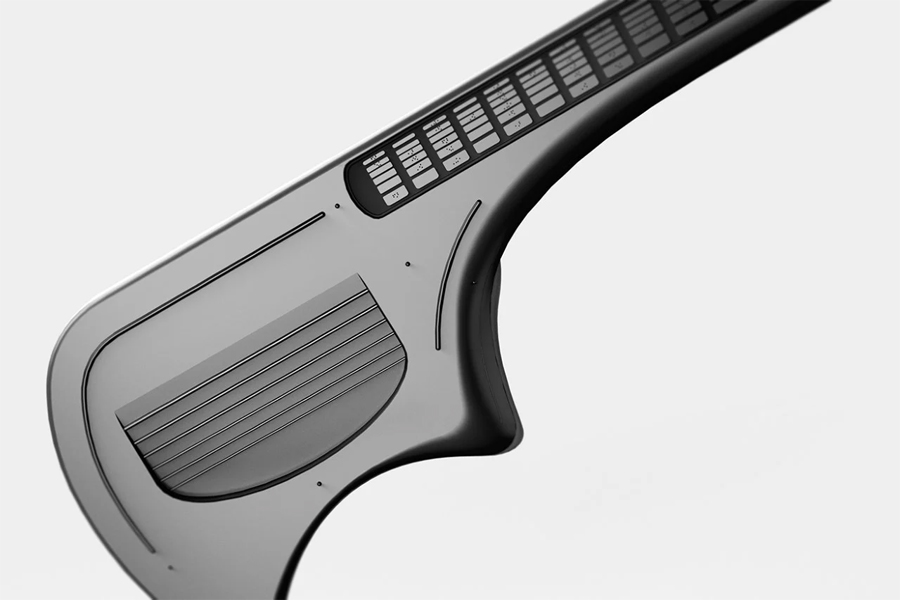 Sleek Electric Guitar with Braille Fretboard