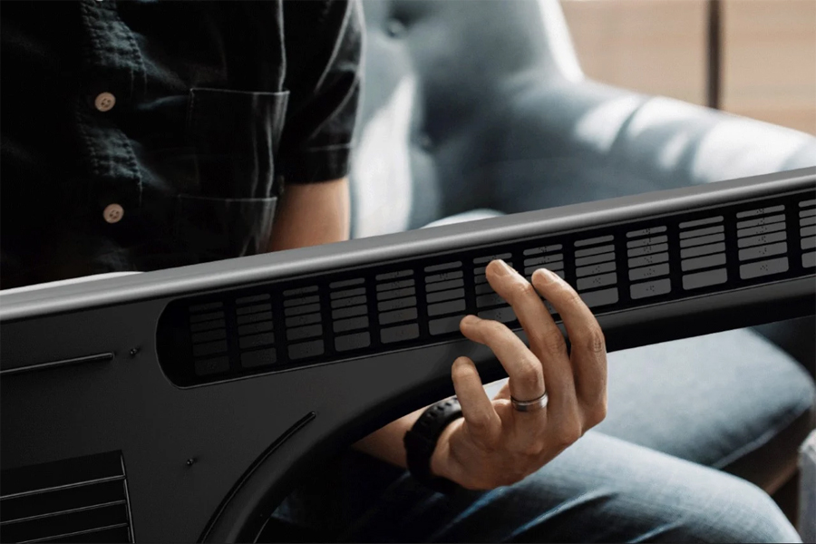 Sleek Electric Guitar with Braille Fretboard