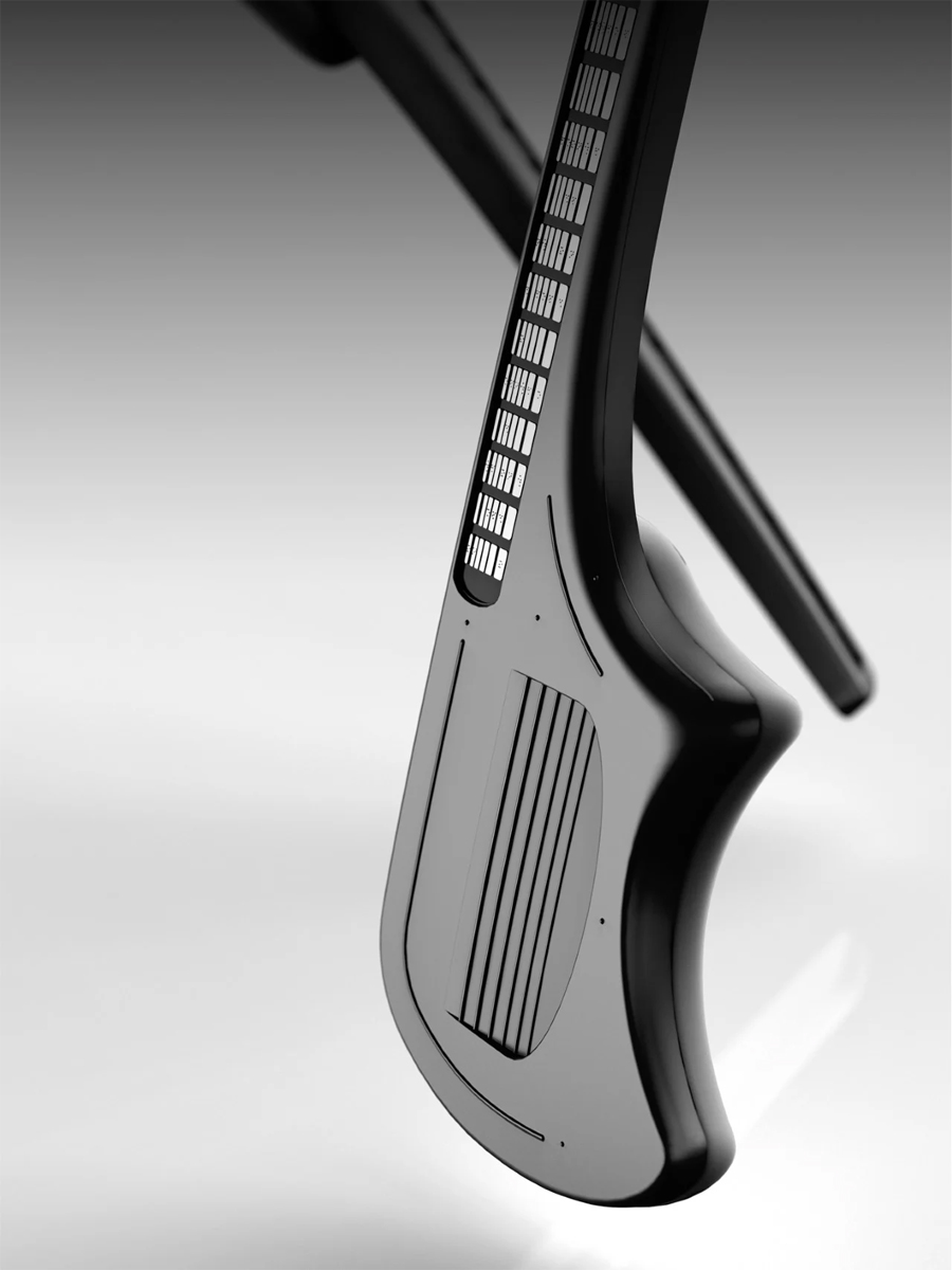 Sleek Electric Guitar with Braille Fretboard