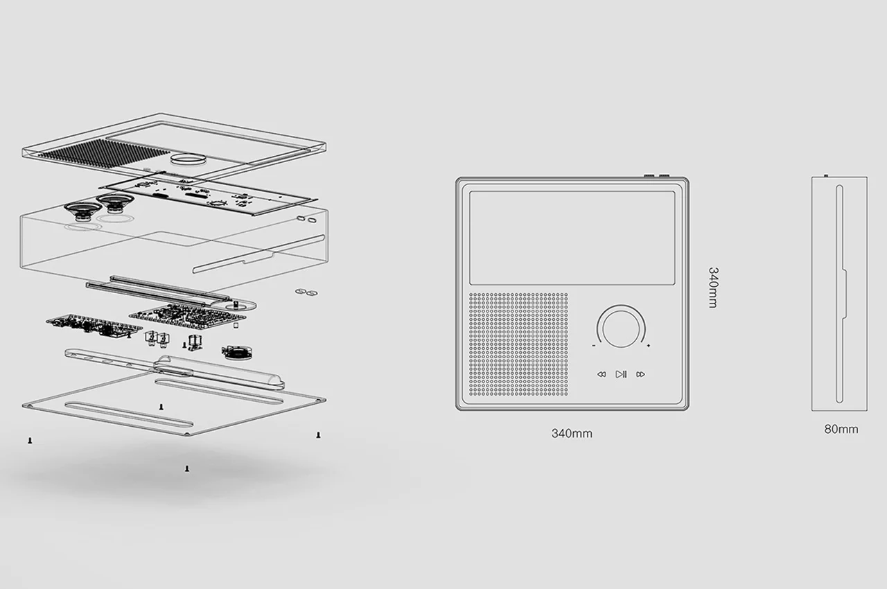 Retro-modern Vertical Turntable in Lofty Style