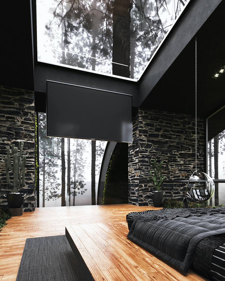 All-Black Home Inspired by Twin Sisters in Mārupe, Latvia