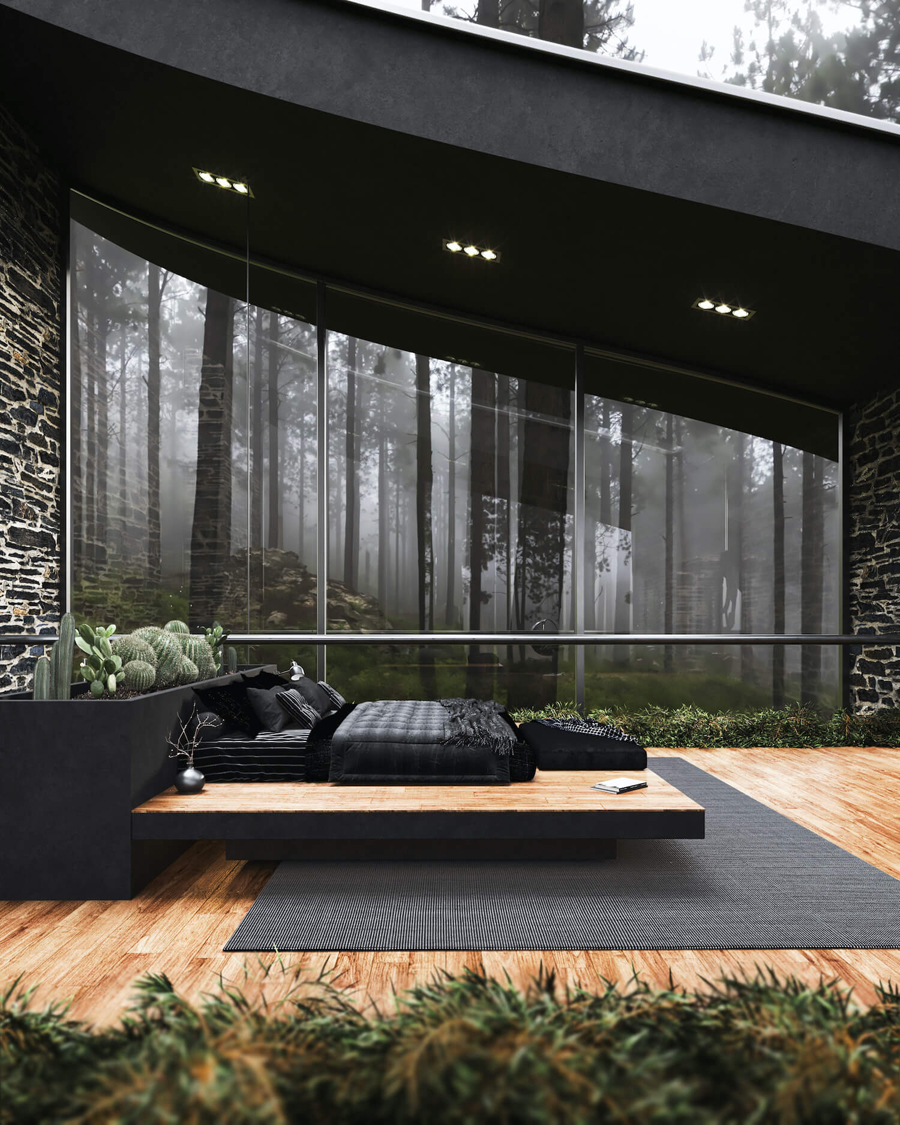 All-Black Home Inspired by Twin Sisters in Mārupe, Latvia