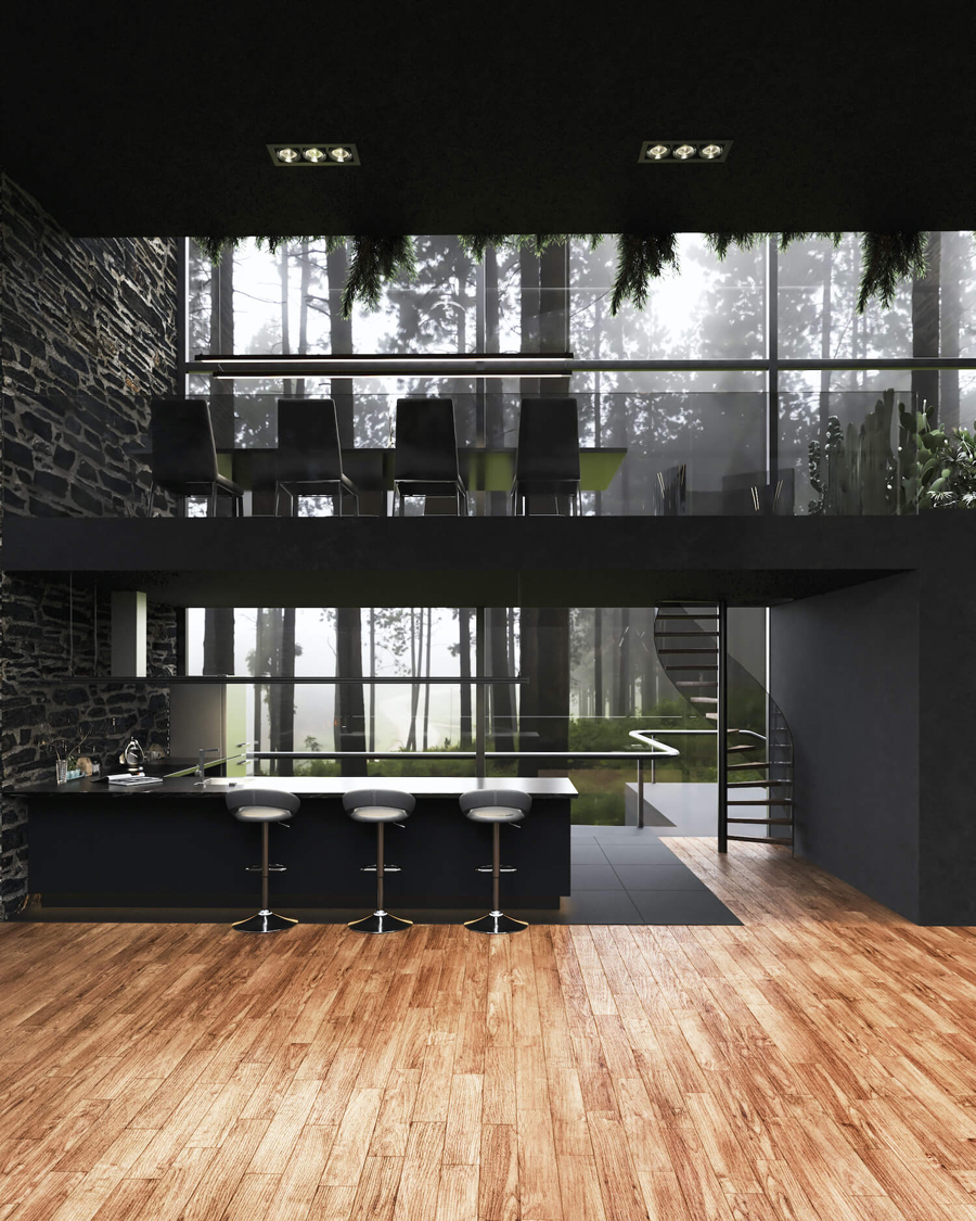 All-Black Home Inspired by Twin Sisters in Mārupe, Latvia