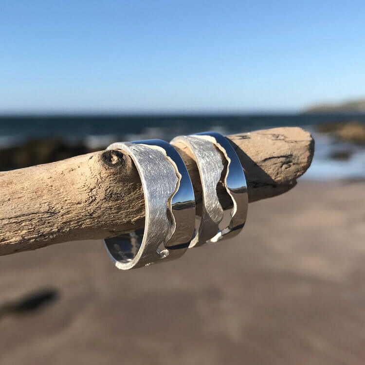 Handmade Silver Coastline Ring