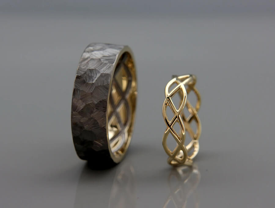 Black and Bright Celtic Promise Rings