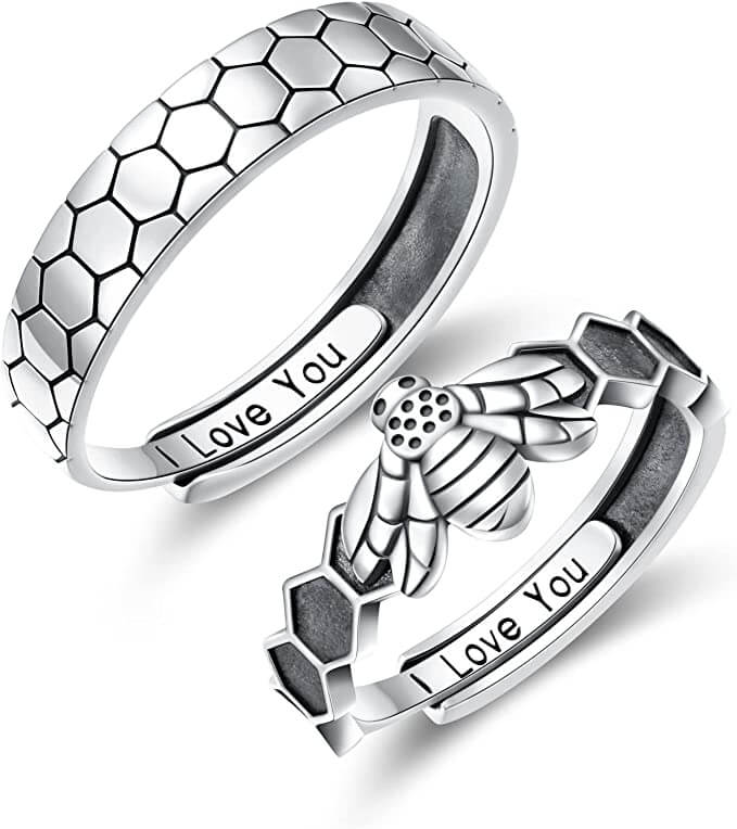 Bee & Honeycomb Promising Rings