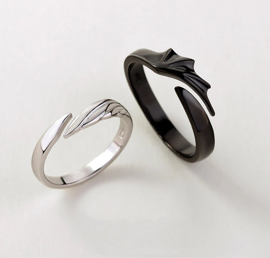 Angel & Devil Promise Rings for Couples