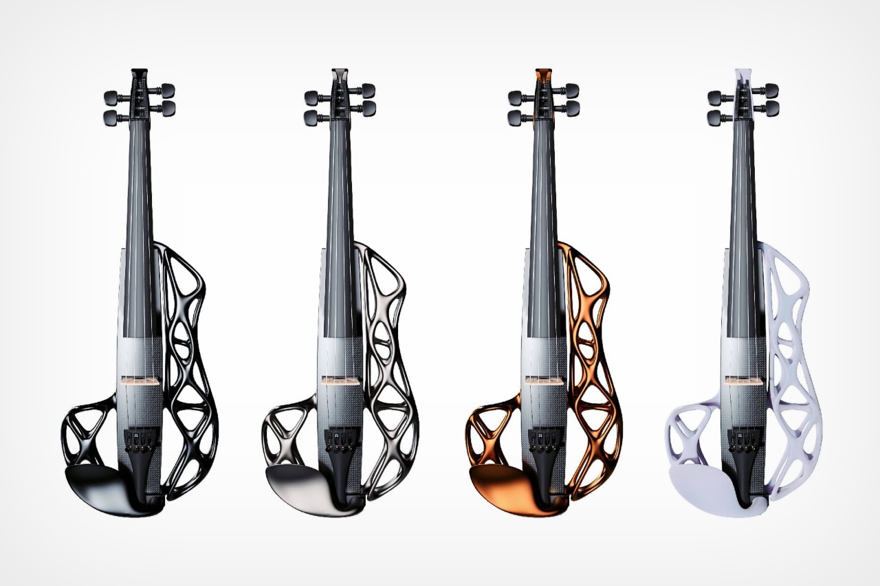 3D-Printed Skeletal Electric Violin 'Karen Ultralight'