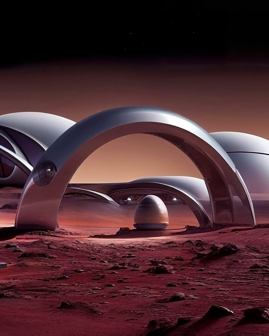 City on Mars by Lenz Architects made with AI