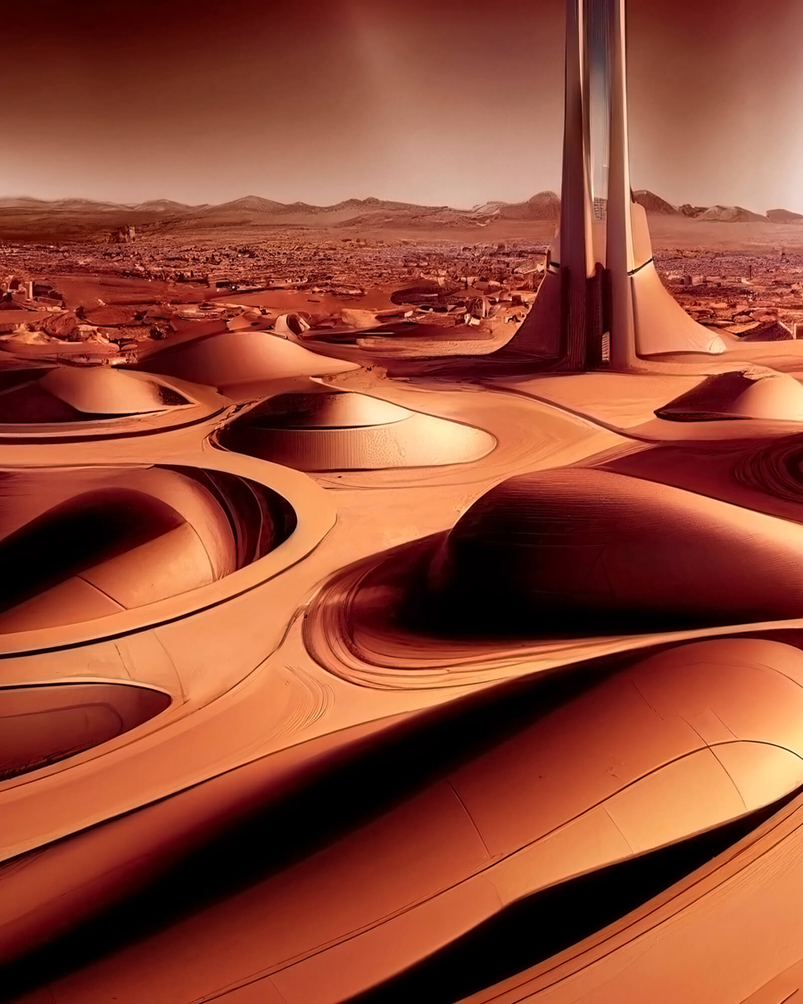 City on Mars by Lenz Architects made with AI