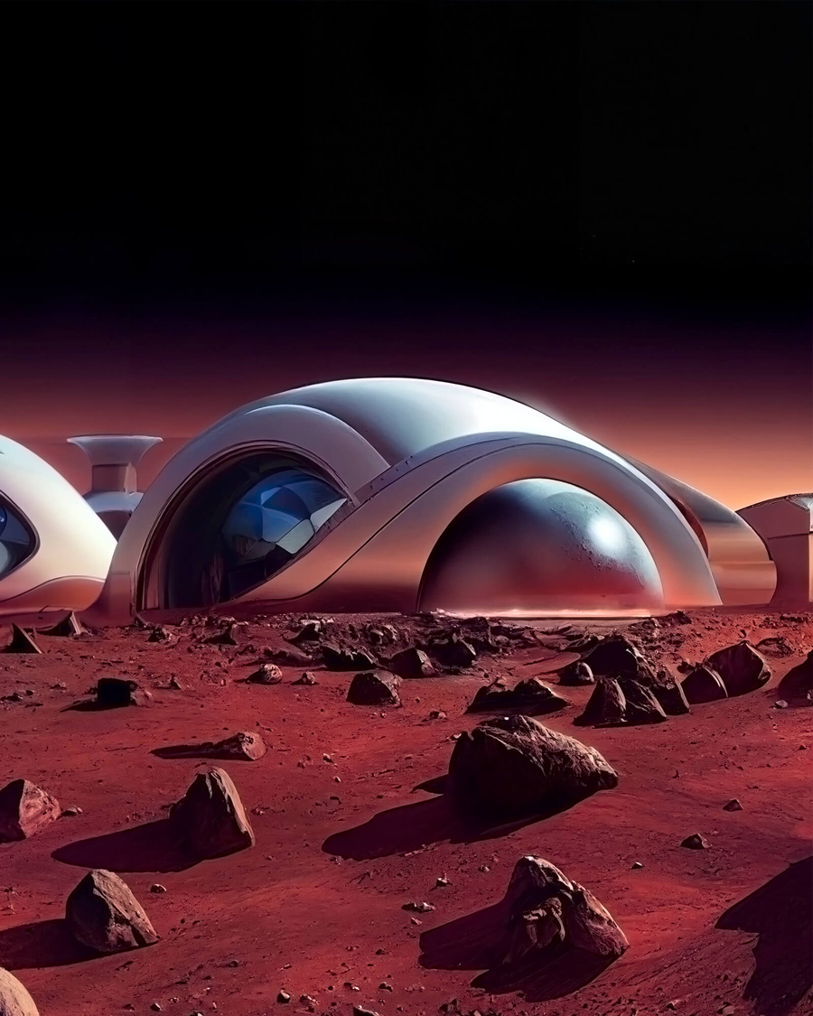 City on Mars by Lenz Architects made with AI