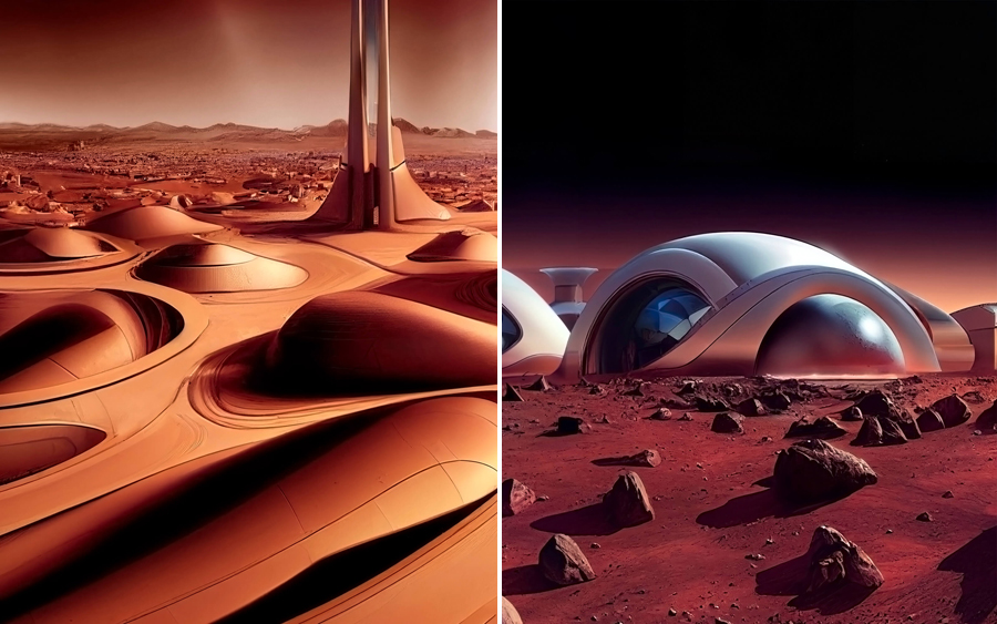 Kota di Mars oleh Arsitek Lenz dibuat dengan AI
