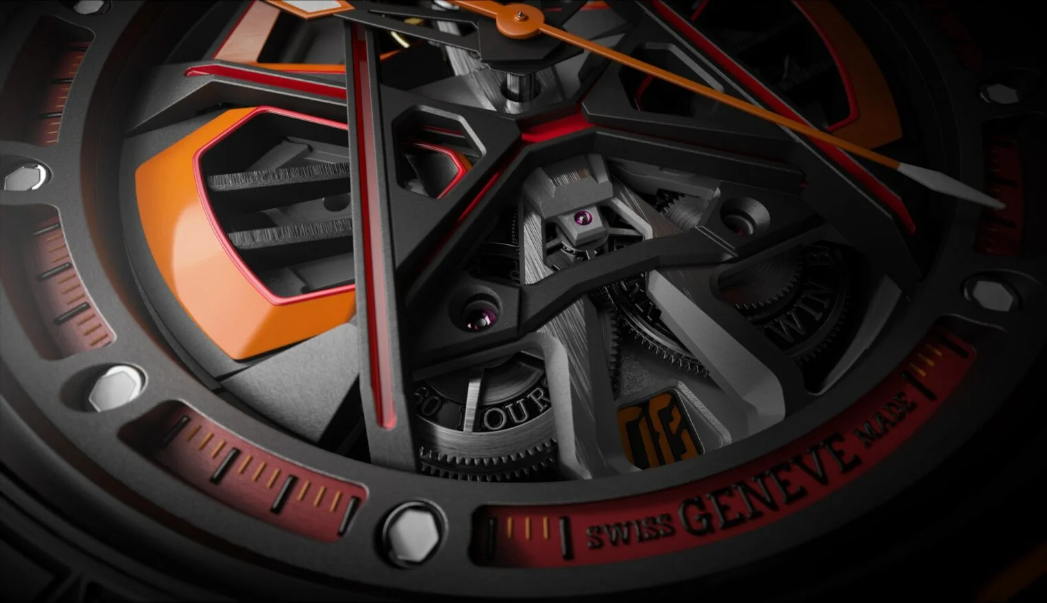 Roger Dubuis Lamborghini-Terinspirasi Excalibur Spider Huracán Serrato Monobalancier Watch