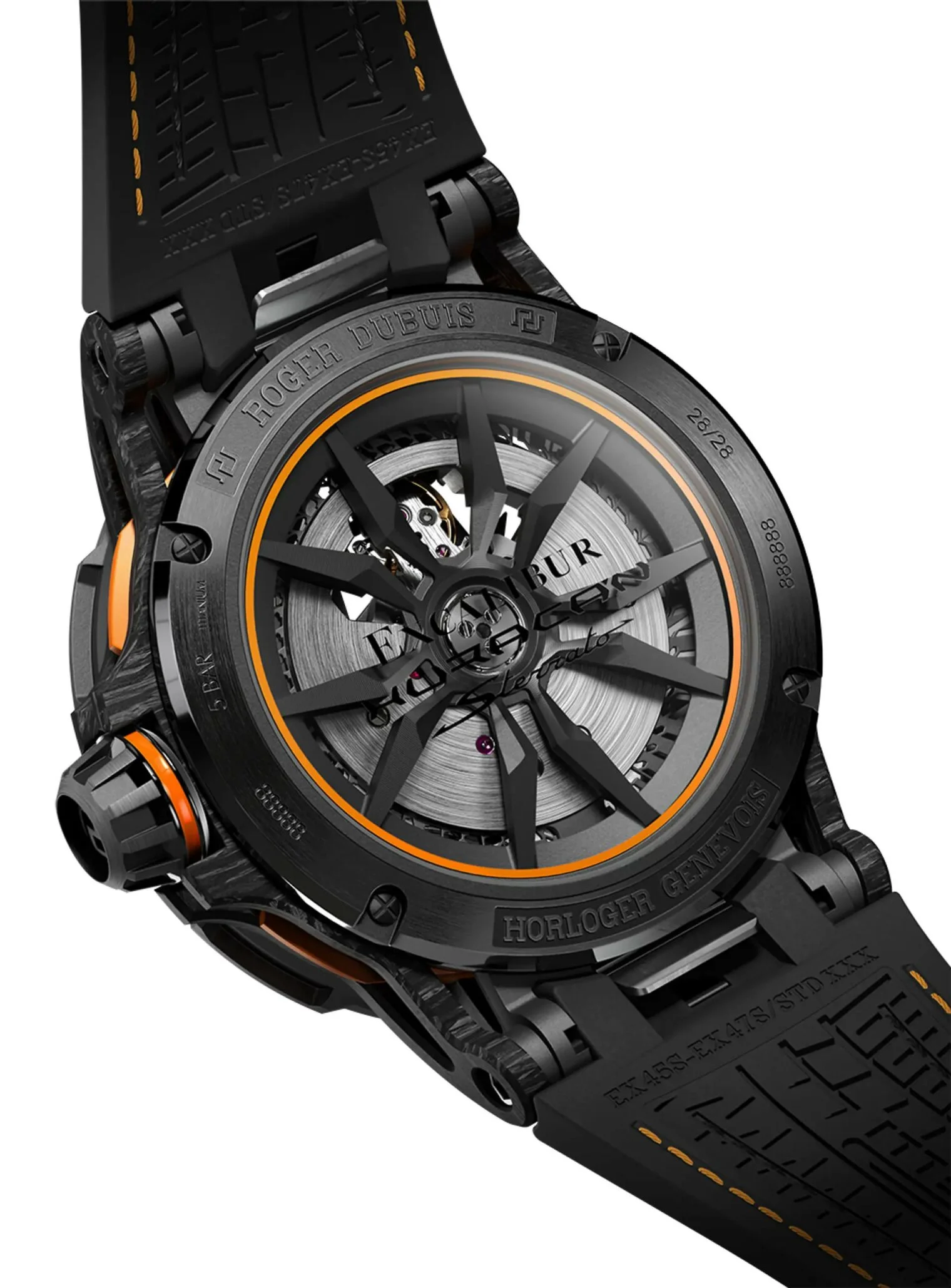 Roger Dubuis Lamborghini-Terinspirasi Excalibur Spider Huracán Serrato Monobalancier Watch