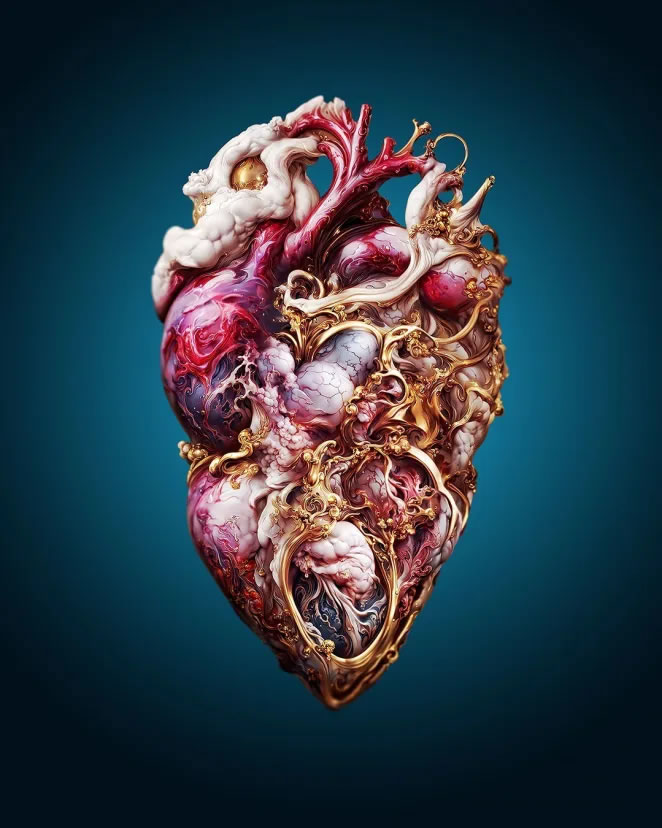 Mersmerizing AI Generated Hearts oleh Andrejs Pidjass