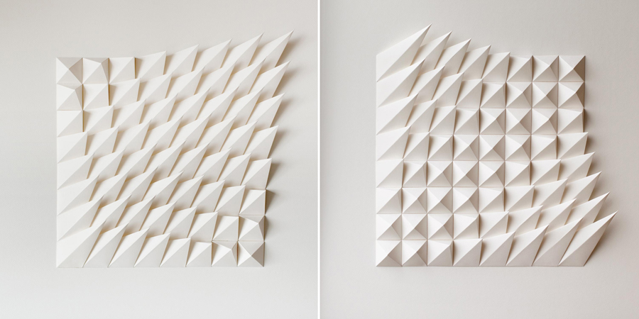 three-dimensional paper wall reliefs