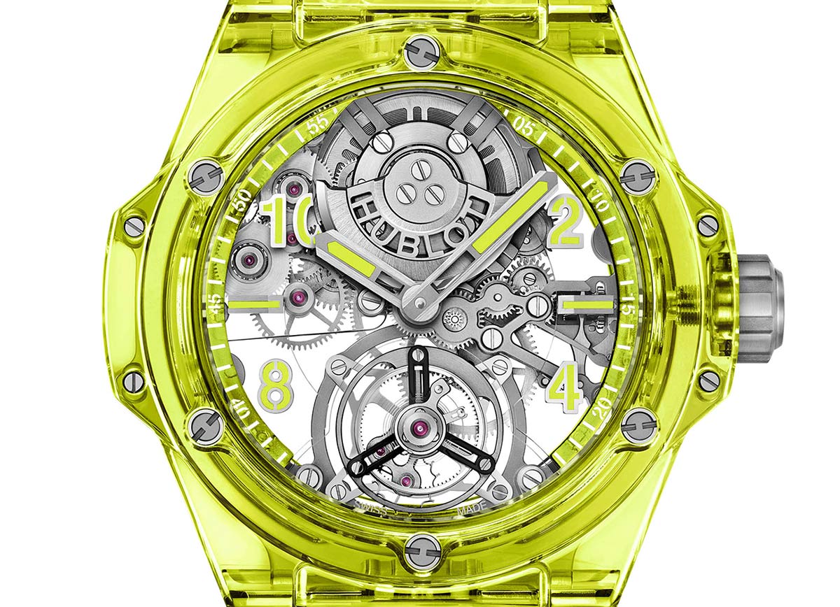 Hublot Big Bang Tourbillon SAXEM Neon Kuning Otomatis