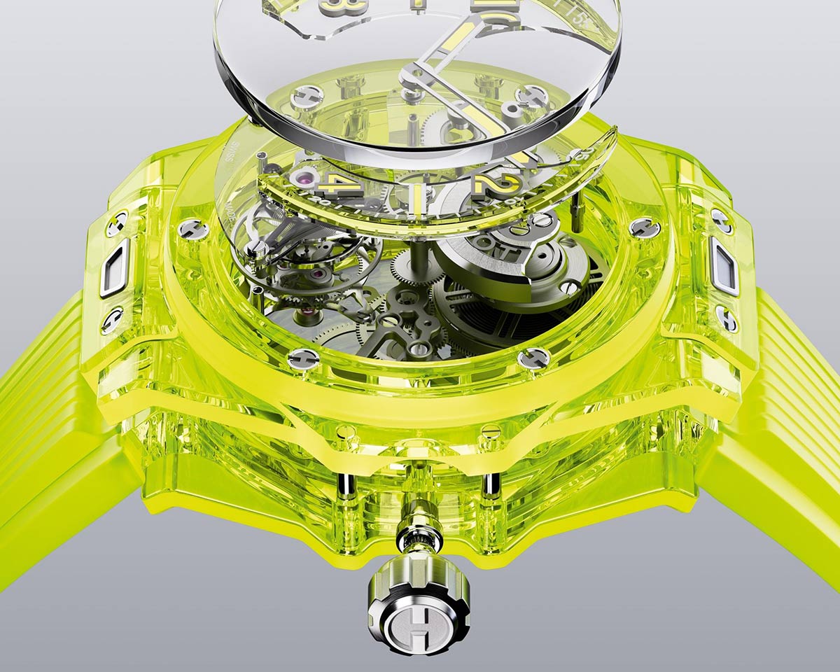 Hublot Big Bang Tourbillon SAXEM Neon Kuning Otomatis