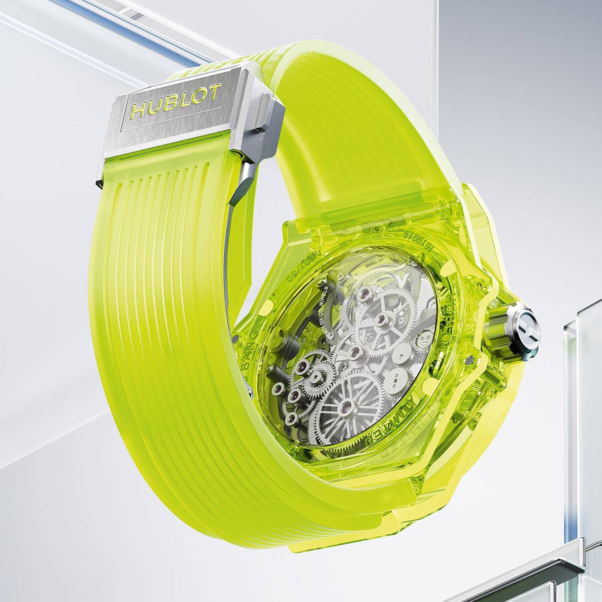 Hublot Big Bang Tourbillon SAXEM Neon Kuning Otomatis