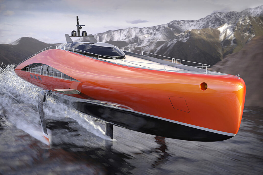 Plectrum Hydrofoil Superyacht Membanggakan 15.000 HP & Kecepatan Tertinggi 75 MPH