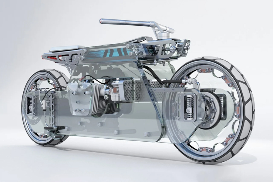 Transparent Motorcycle Nu’Clear Made Of Bulletproof Glass