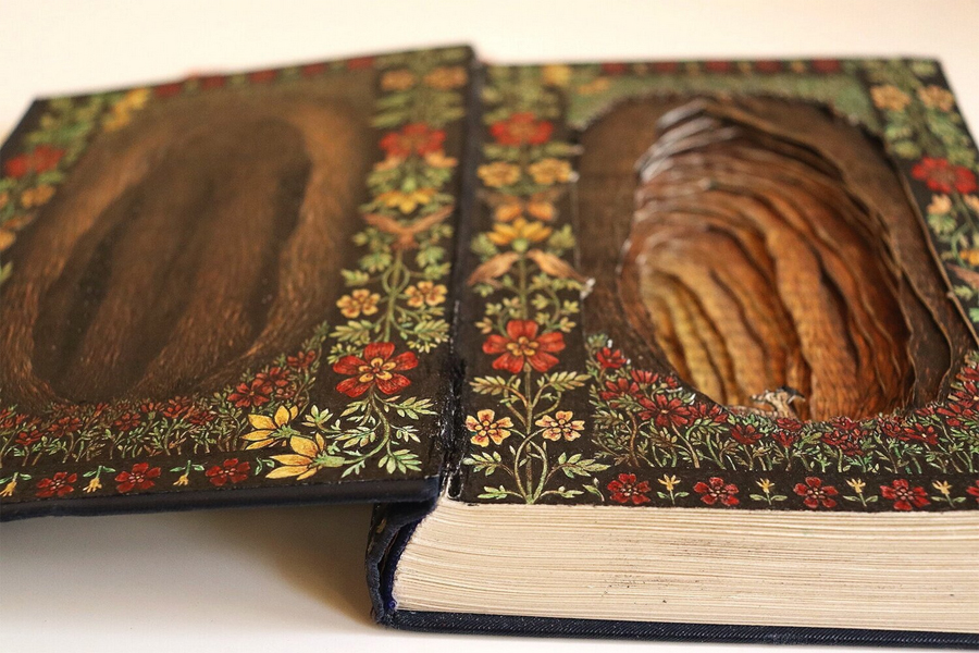 Isobelle Ouzman's Altered Books with Fairytale Scenes Inside
