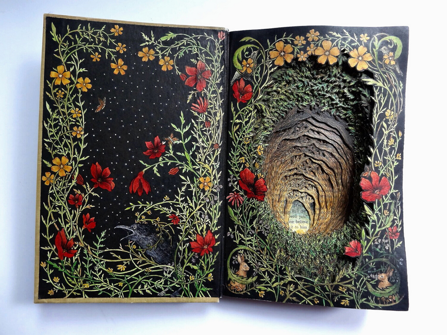 Isobelle Ouzman's Altered Books with Fairytale Scenes Inside