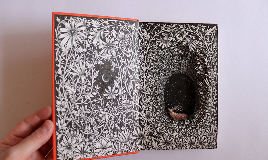 Isobelle Ouzman's Altered Books with Fairytale Scenes Inside