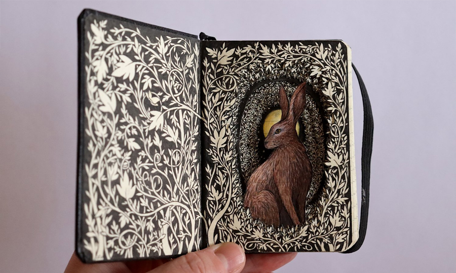 Isobelle Ouzman's Altered Books with Fairytale Scenes Inside