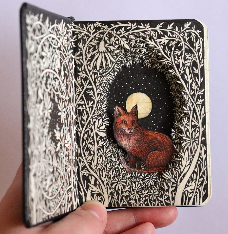 Isobelle Ouzman's Altered Books with Fairytale Scenes Inside