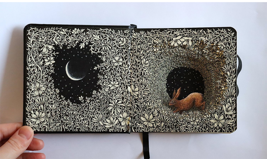 Isobelle Ouzman's Altered Books with Fairytale Scenes Inside