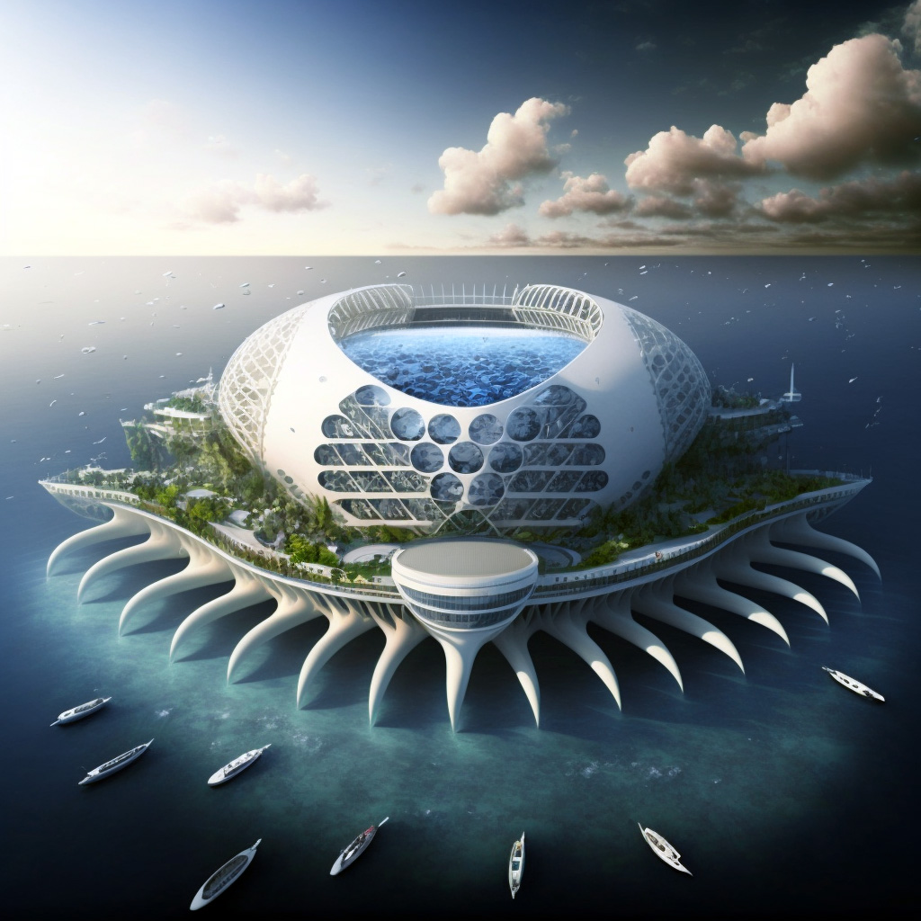 OCEANIUMS - Biomimetic Generation of Floating Stadiums by Vincent Callebaut