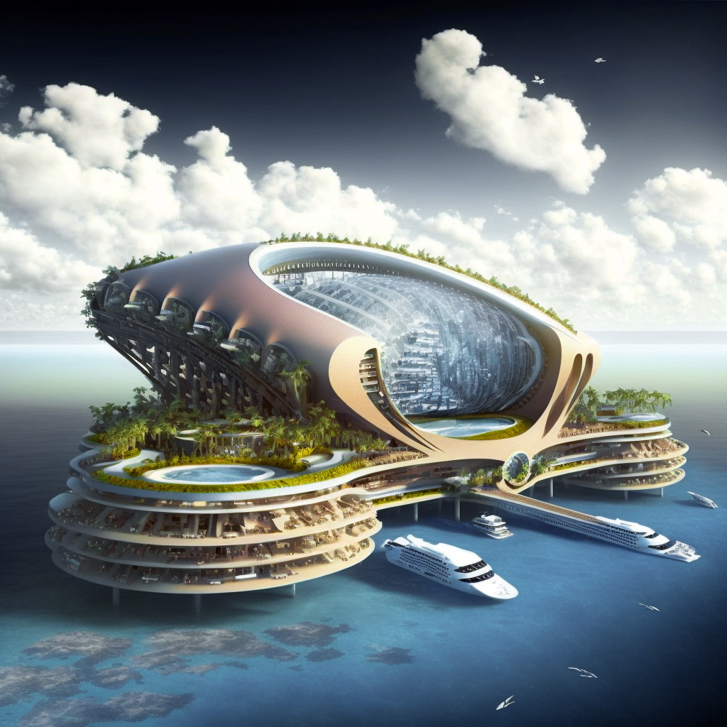 OCEANIUMS - Biomimetic Generation of Floating Stadiums by Vincent Callebaut