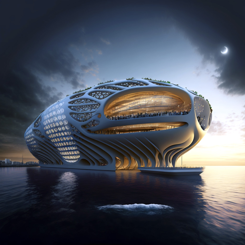 OCEANIUMS - Biomimetic Generation of Floating Stadiums by Vincent Callebaut