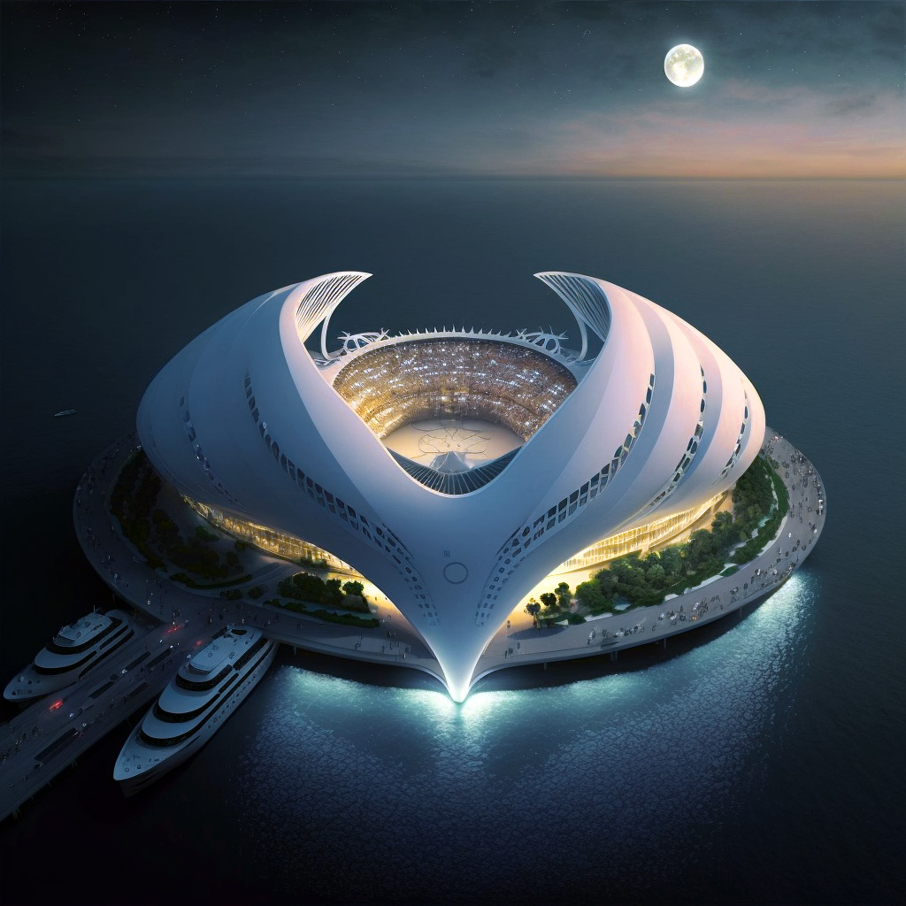 OCEANIUMS - Biomimetic Generation of Floating Stadiums by Vincent Callebaut