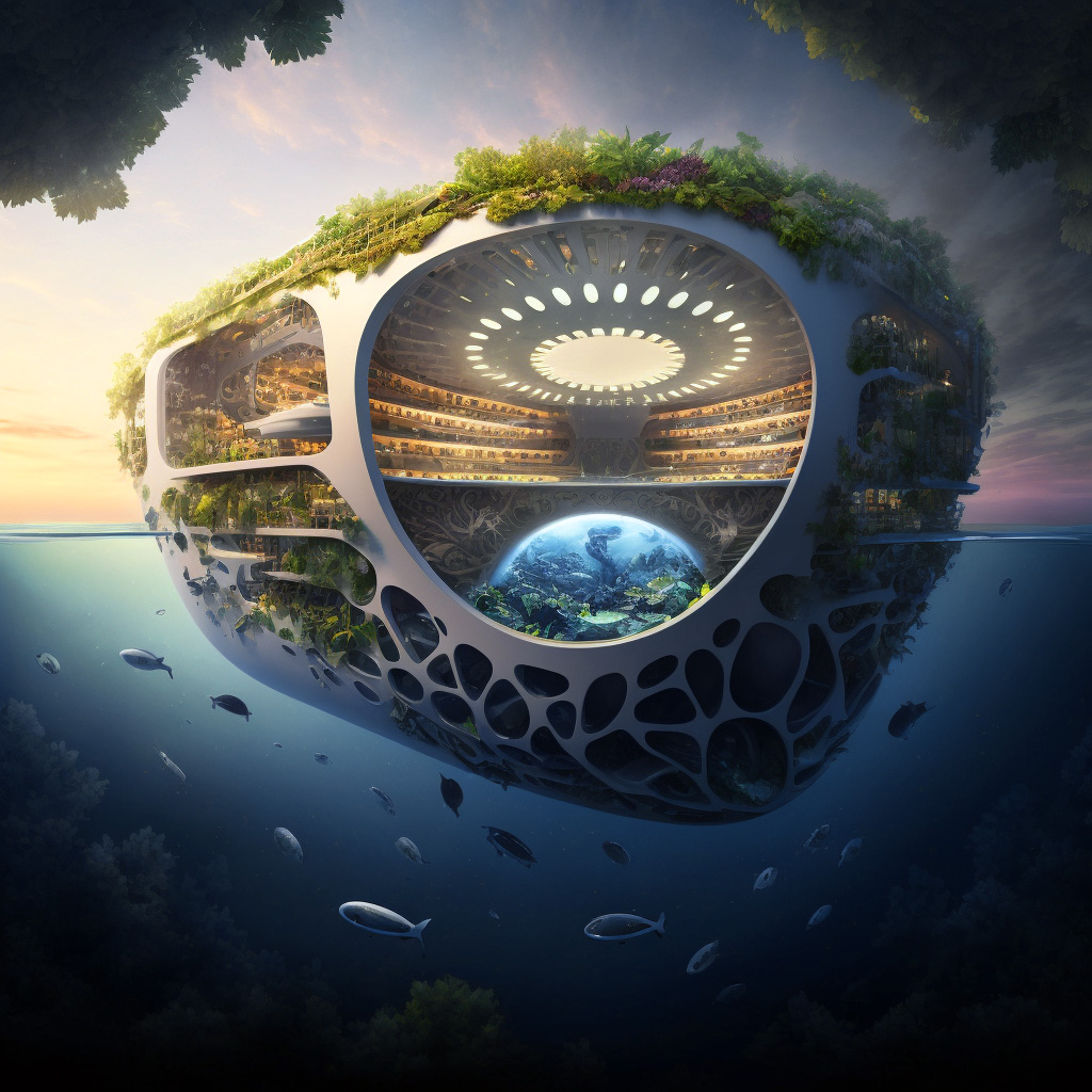 OCEANIUMS - Biomimetic Generation of Floating Stadiums by Vincent Callebaut