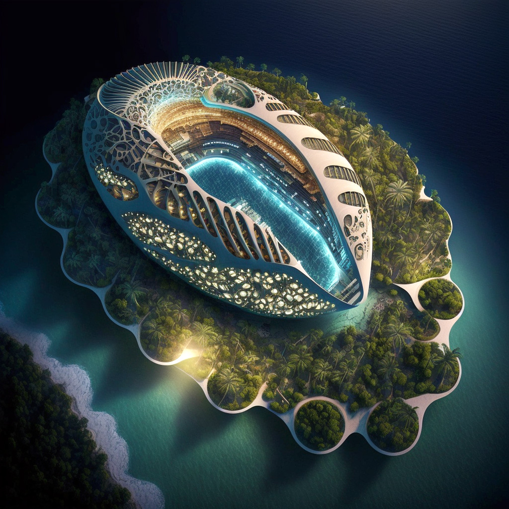 OCEANIUMS - Biomimetic Generation of Floating Stadiums by Vincent Callebaut