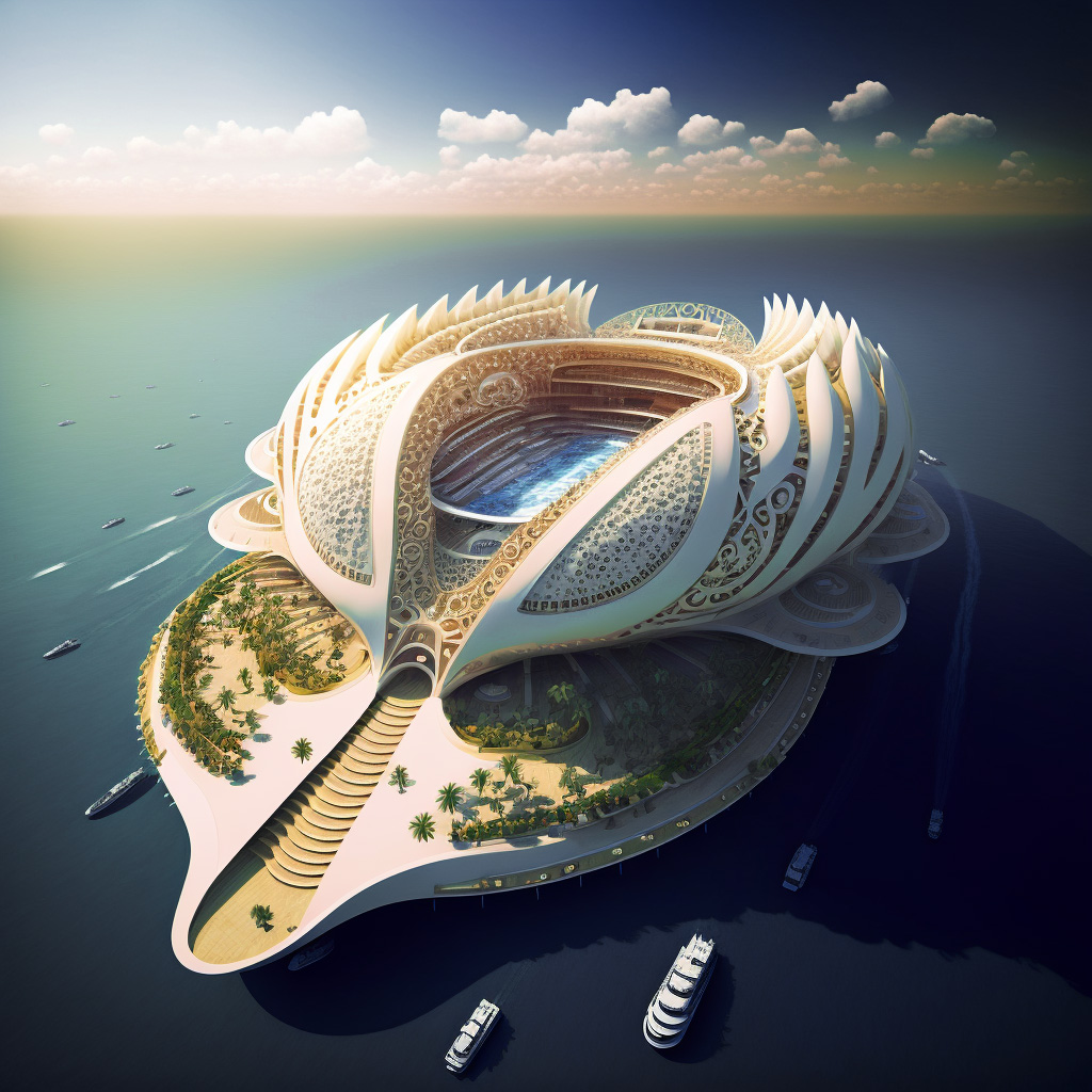 Stadion Terapung Biomimetik oleh Vincent Callebaut