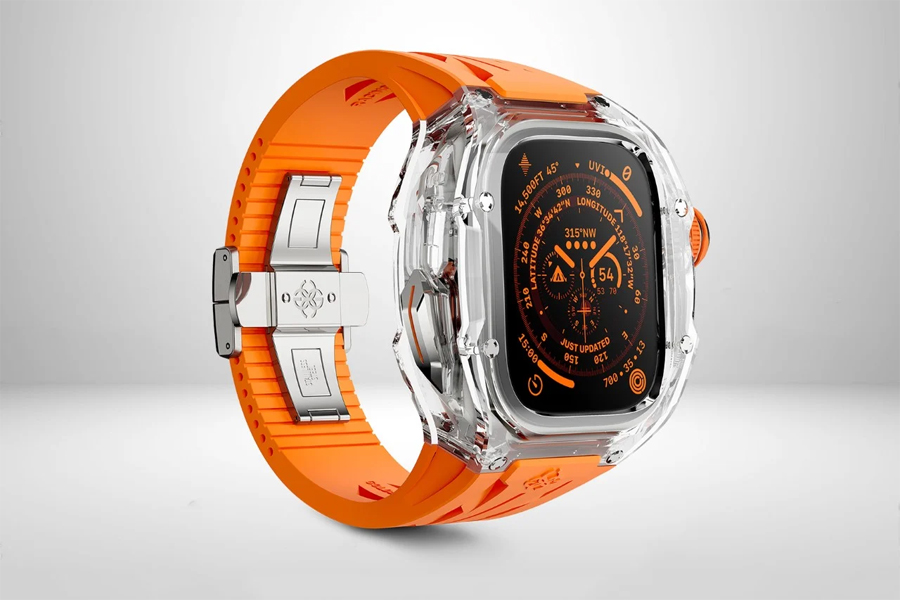 Casing Apple Watch Ultra dengan Desain Kristal Transparan