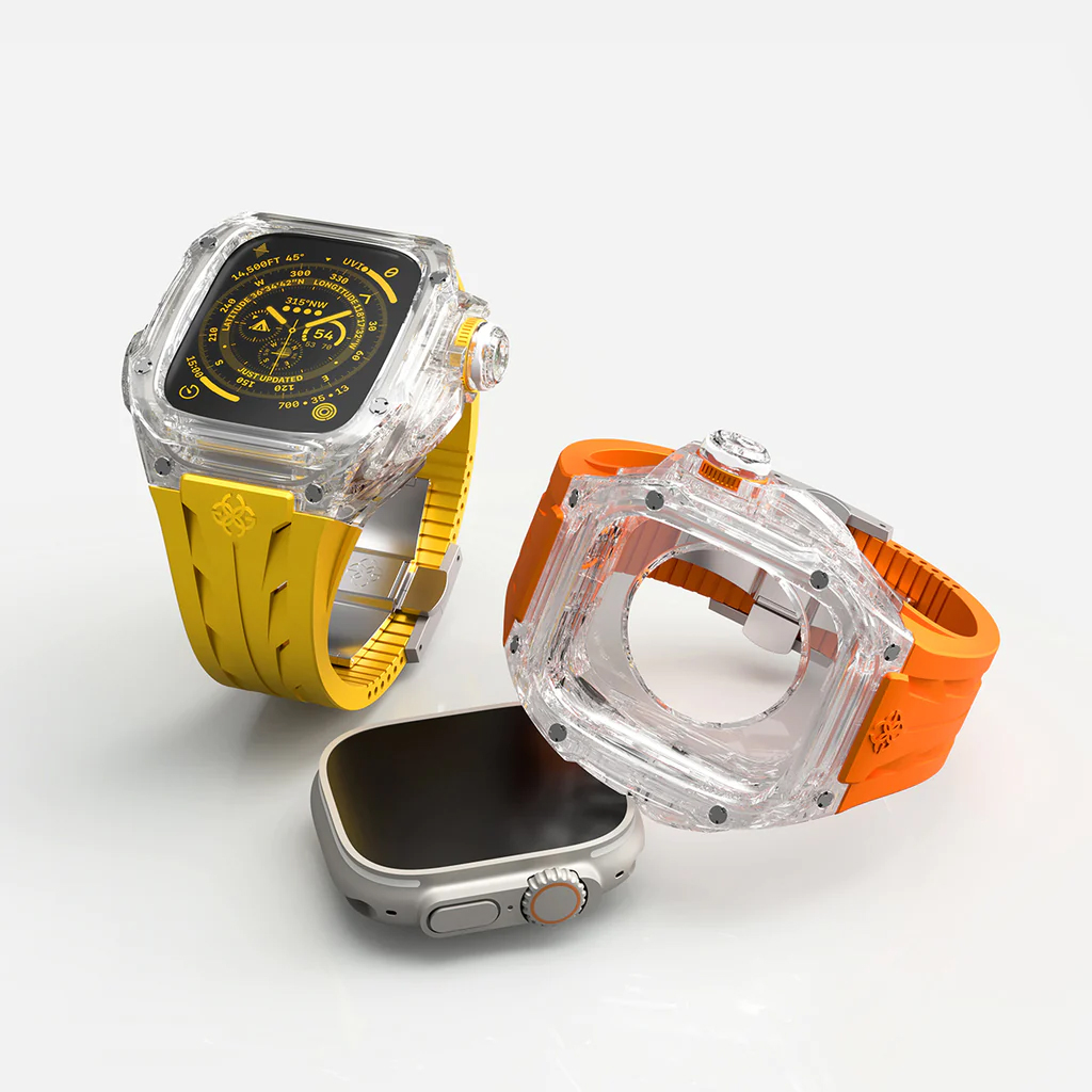 Casing Apple Watch Ultra dengan Desain Kristal Transparan