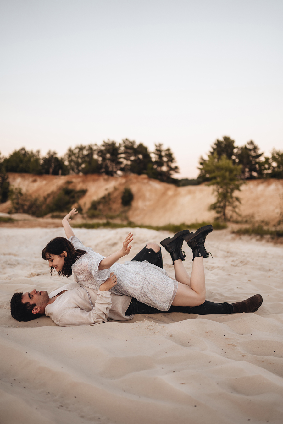 Lake Michigan Beach Engagement Photos