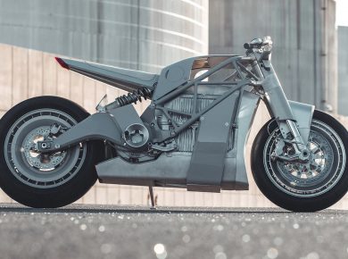 Custom Retro-Futuristic UMC-063 XP Zero Electric Motorcycle