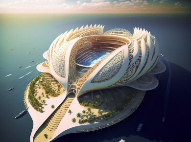 OCEANIUMS - Biomimetic Generation of Floating Stadiums by Vincent Callebaut